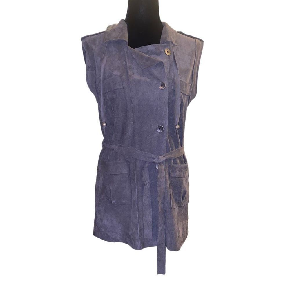 O'Gram Suede Gray Outerwear‎ Vest Size Medium